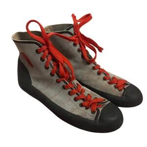 Vintage Men 8 Boreal Lace-Up Rock Climbing Bouldering High Top Shoe Gray Leather
